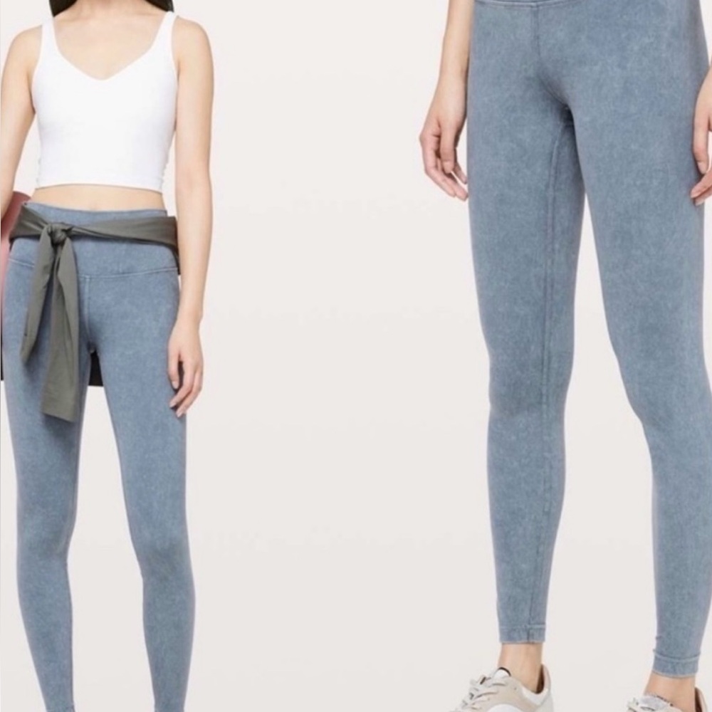 Lululemon wunder under 2 high rise tight 28” full Luxtreme washed moon blue